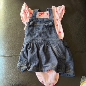 2 piece - baby girl - dress & onesie - 3 months